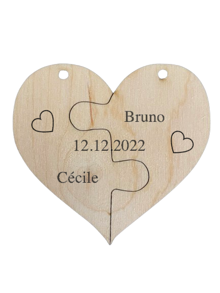 Double Porte clé coeur - Elite Gravure