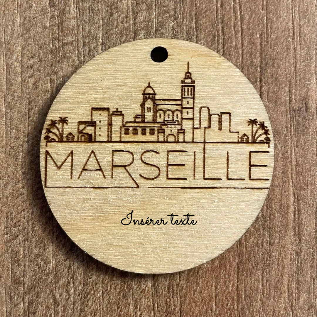 Porte clé Marseille personnalisable