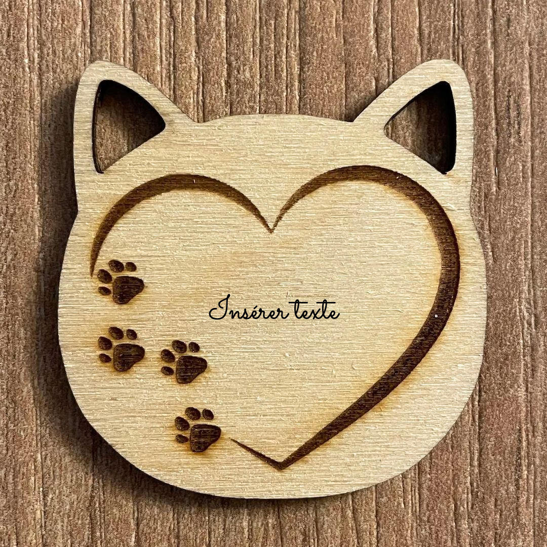 Porte clé Tête de Chat personnalisable
