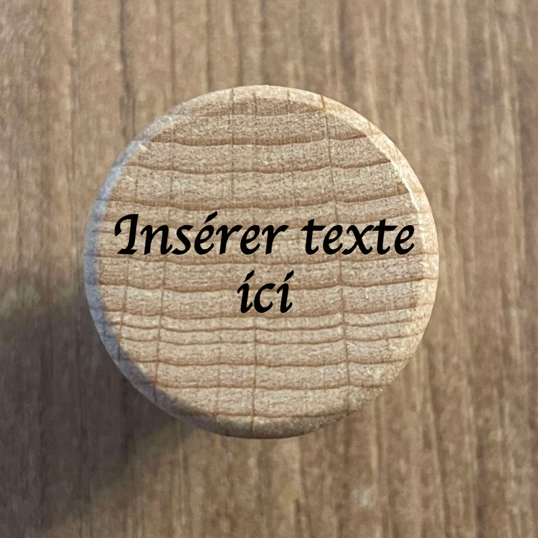 Bouchon de bouteille texte personnalisable - Elite Gravure