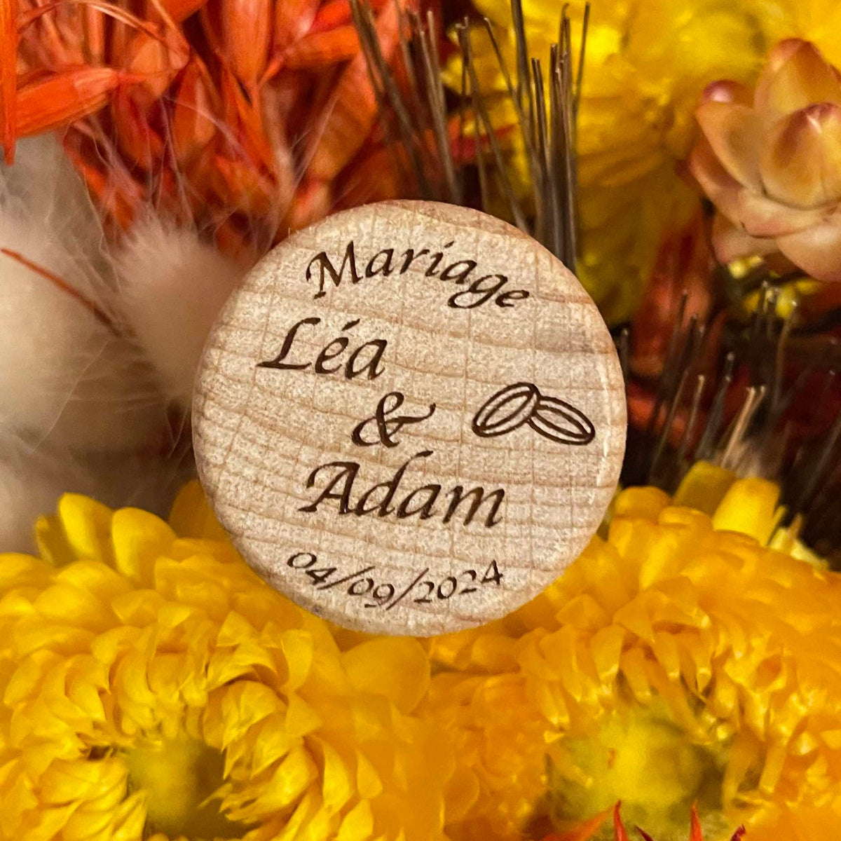 Bouchon de bouteille mariage - Bague - Elite Gravure