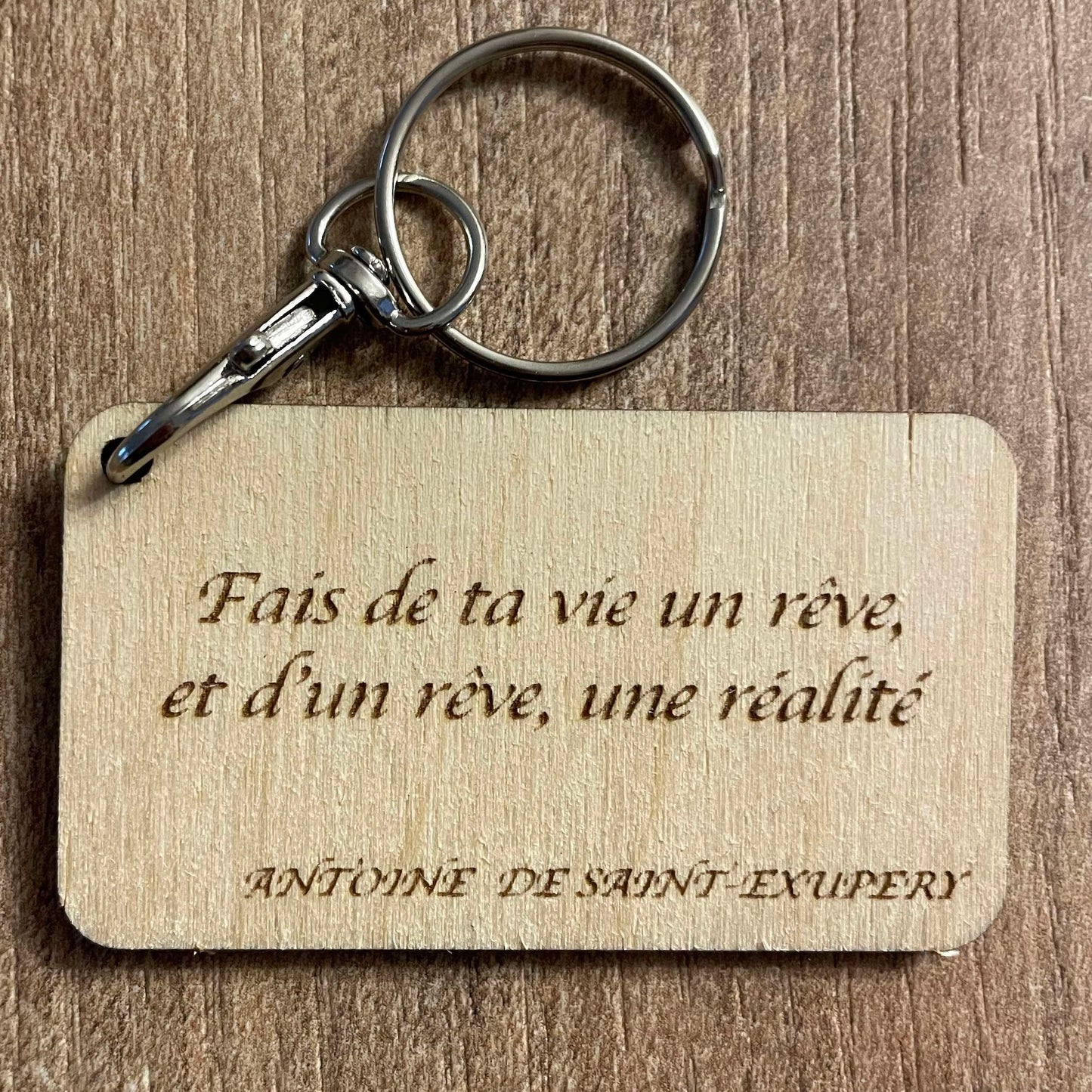 Porte clés citation célèbre Antoine de SAINT-EXUPERY - Elite Gravure