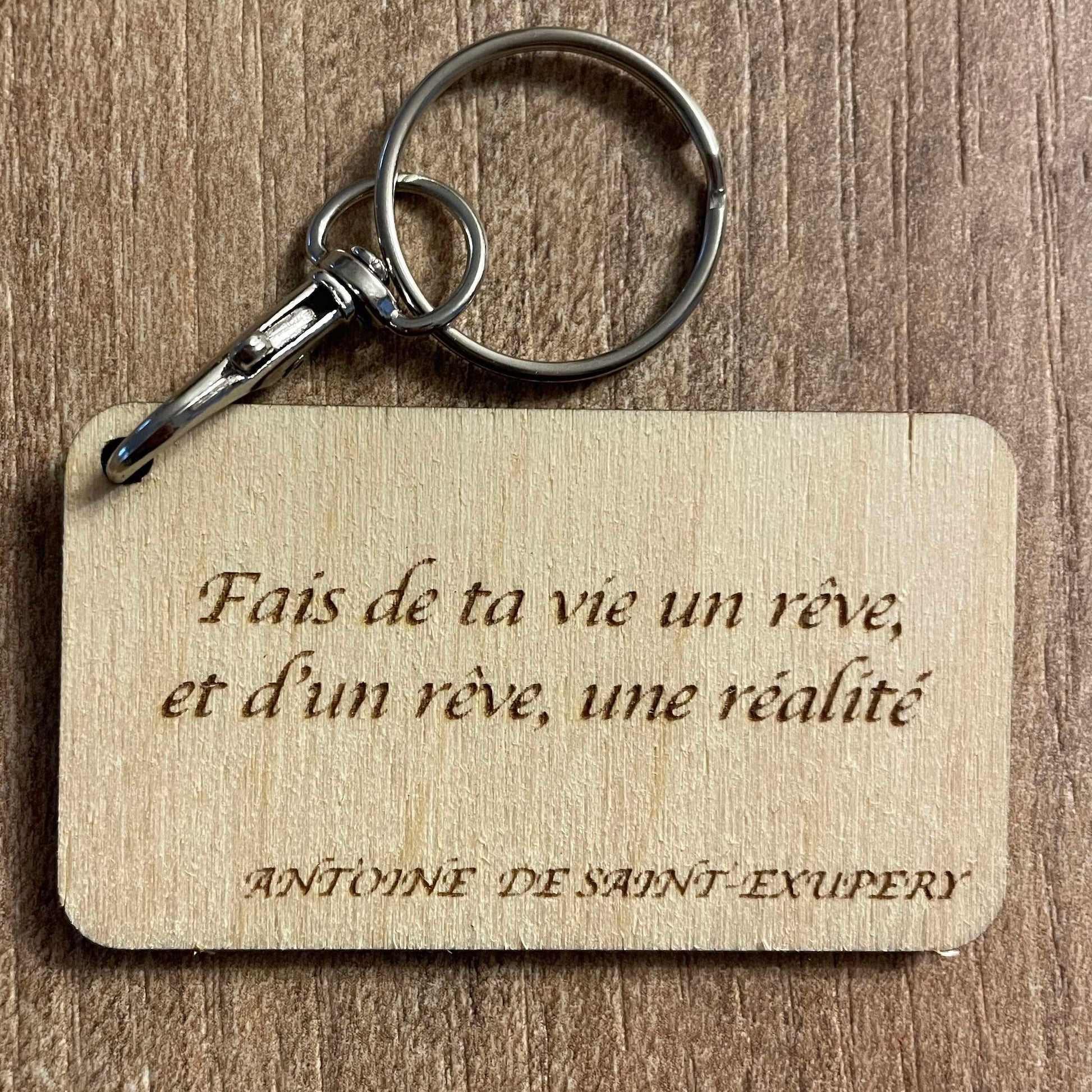Porte clés citation célèbre Antoine de SAINT-EXUPERY - Elite Gravure